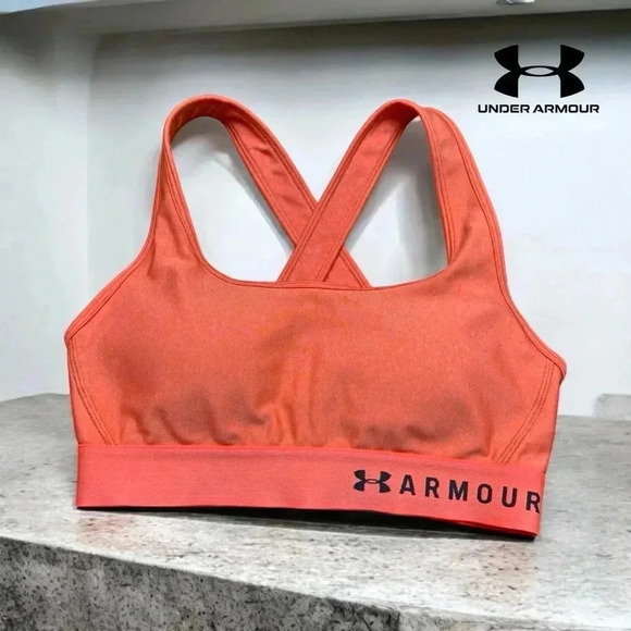 Under  Armour, Cross Back Sports Bra, Small, Orange 🏃‍♀️‍➡️ - Picture 1 of 8